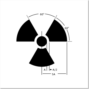 Warning Radiation Sign Design Black on White Posters and Art